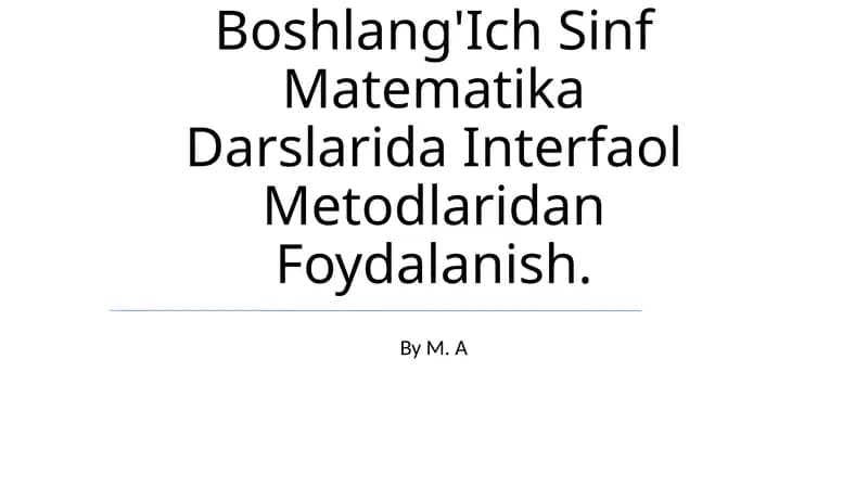 Didaktik o'yin usuli: tushunchasi va foydalari
