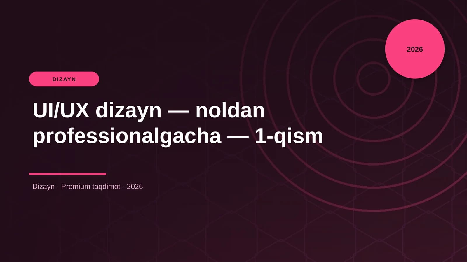 UI/UX dizayn — noldan professionalgacha — 1-qism