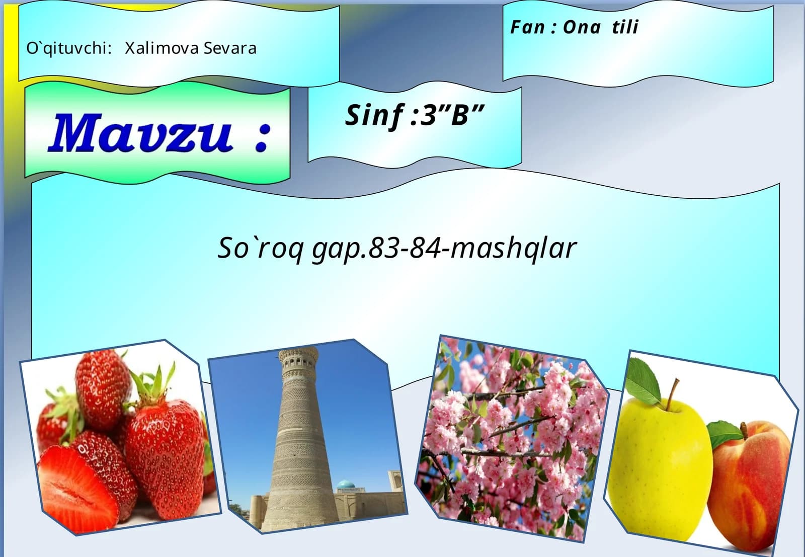 So`roq gap.83-84-mashqlar