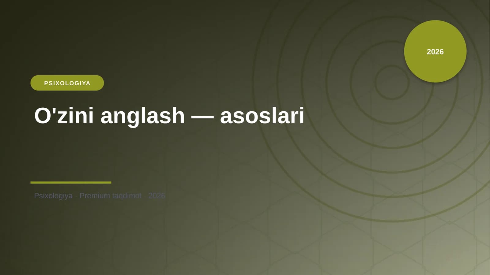 O'zini anglash — asoslari