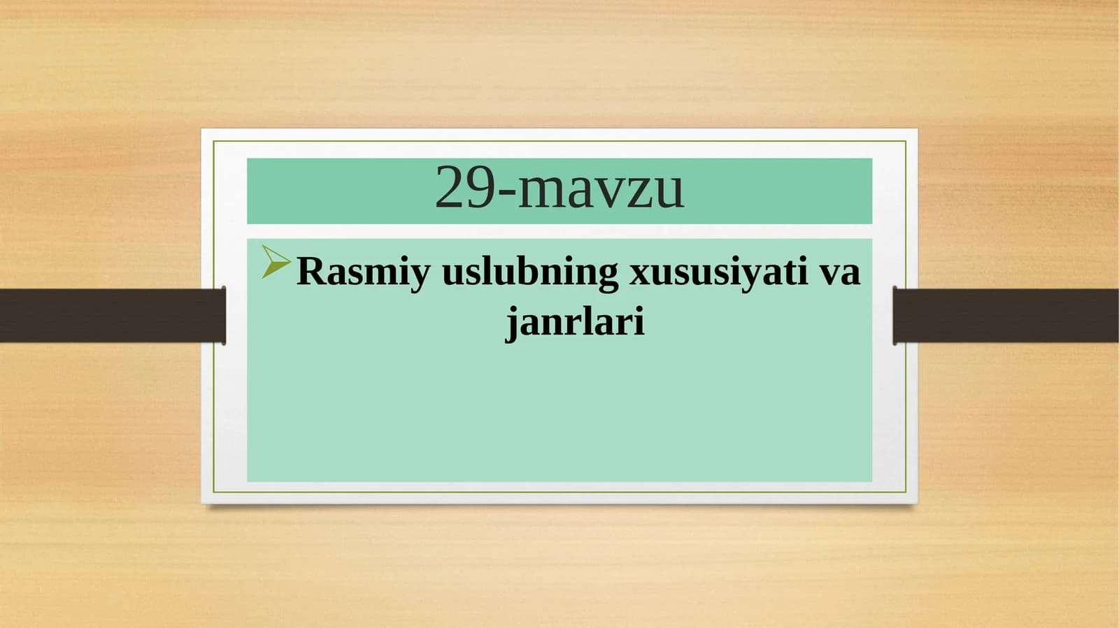 Rasmiy uslubning xususiyati va janrlari