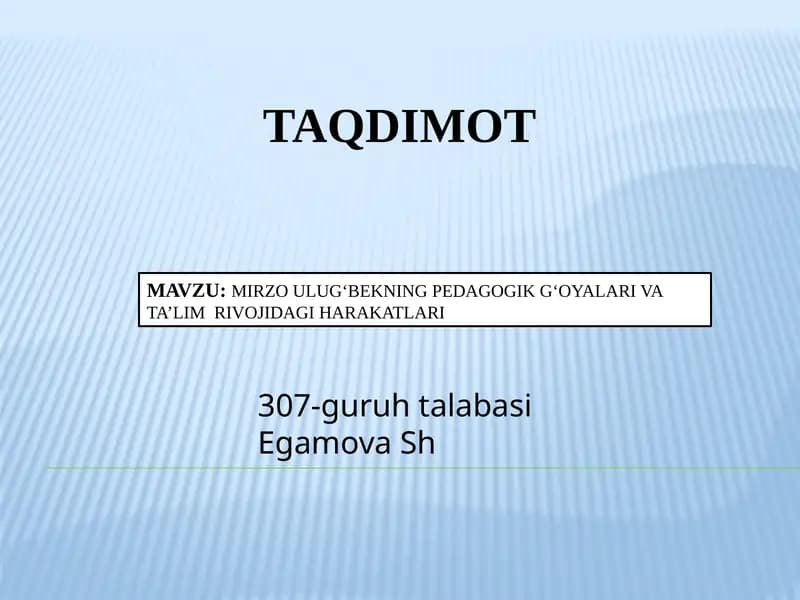 Mirzo Ulug‘bekning Pedagogik G‘oyalari va Ta’lim Rivojidagi Harakatlari
