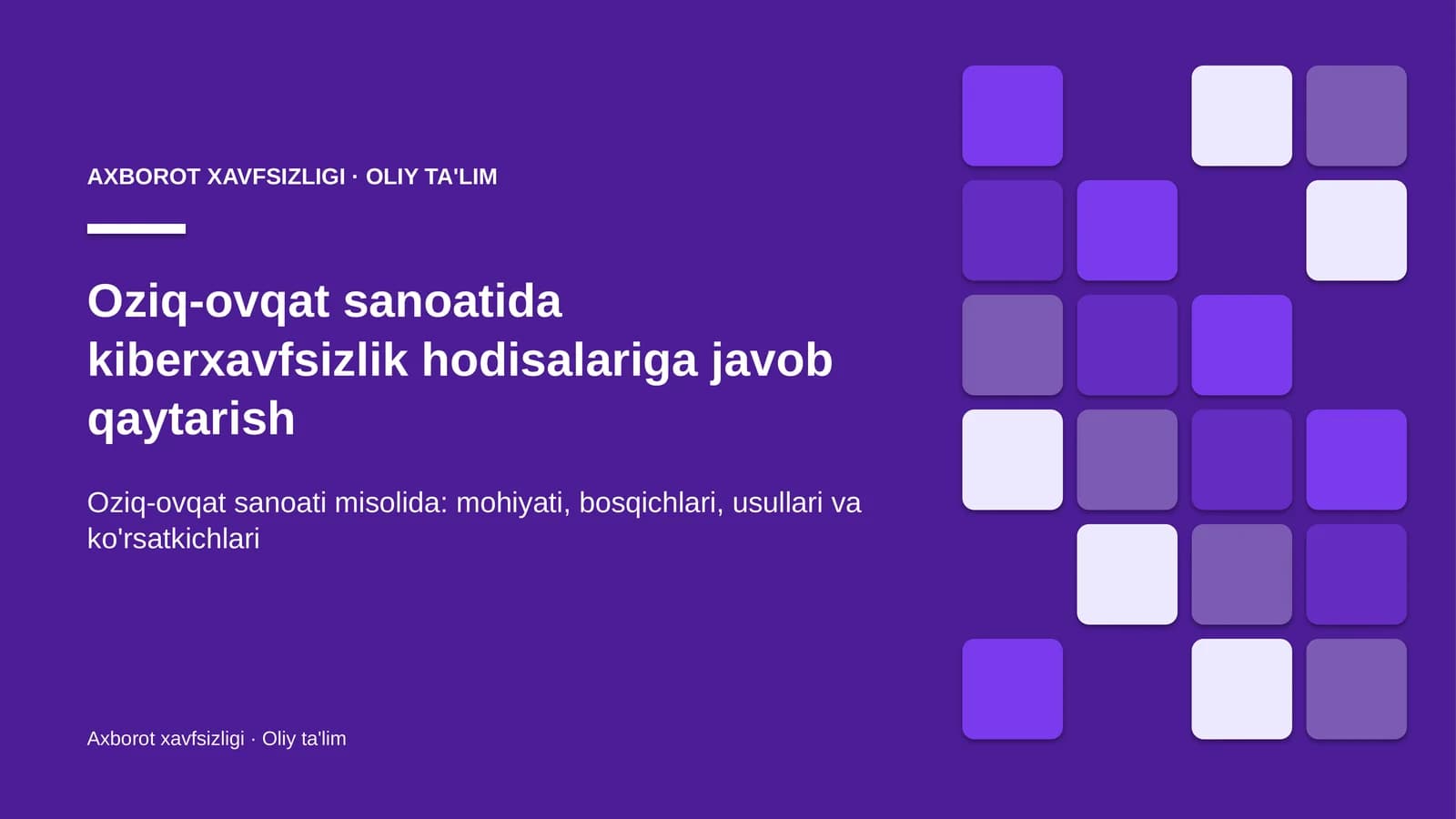 oziq ovqat sanoatida kiberxavfsizlik hodisalariga javob qaytarish 7942