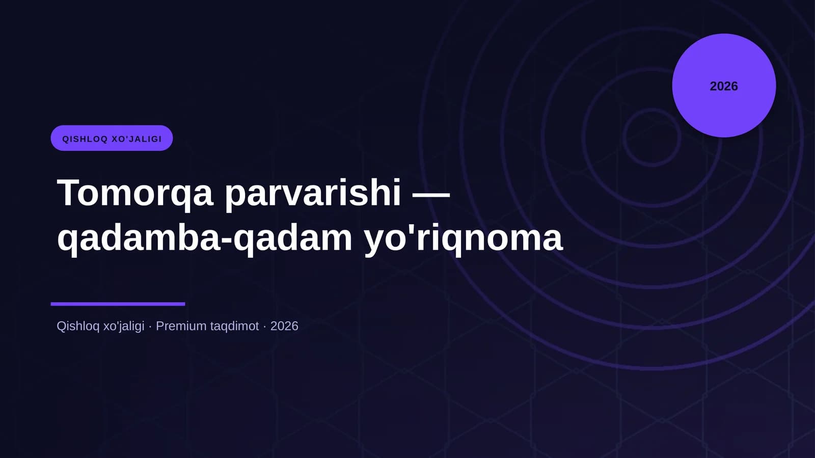 Tomorqa parvarishi — qadamba-qadam yo'riqnoma