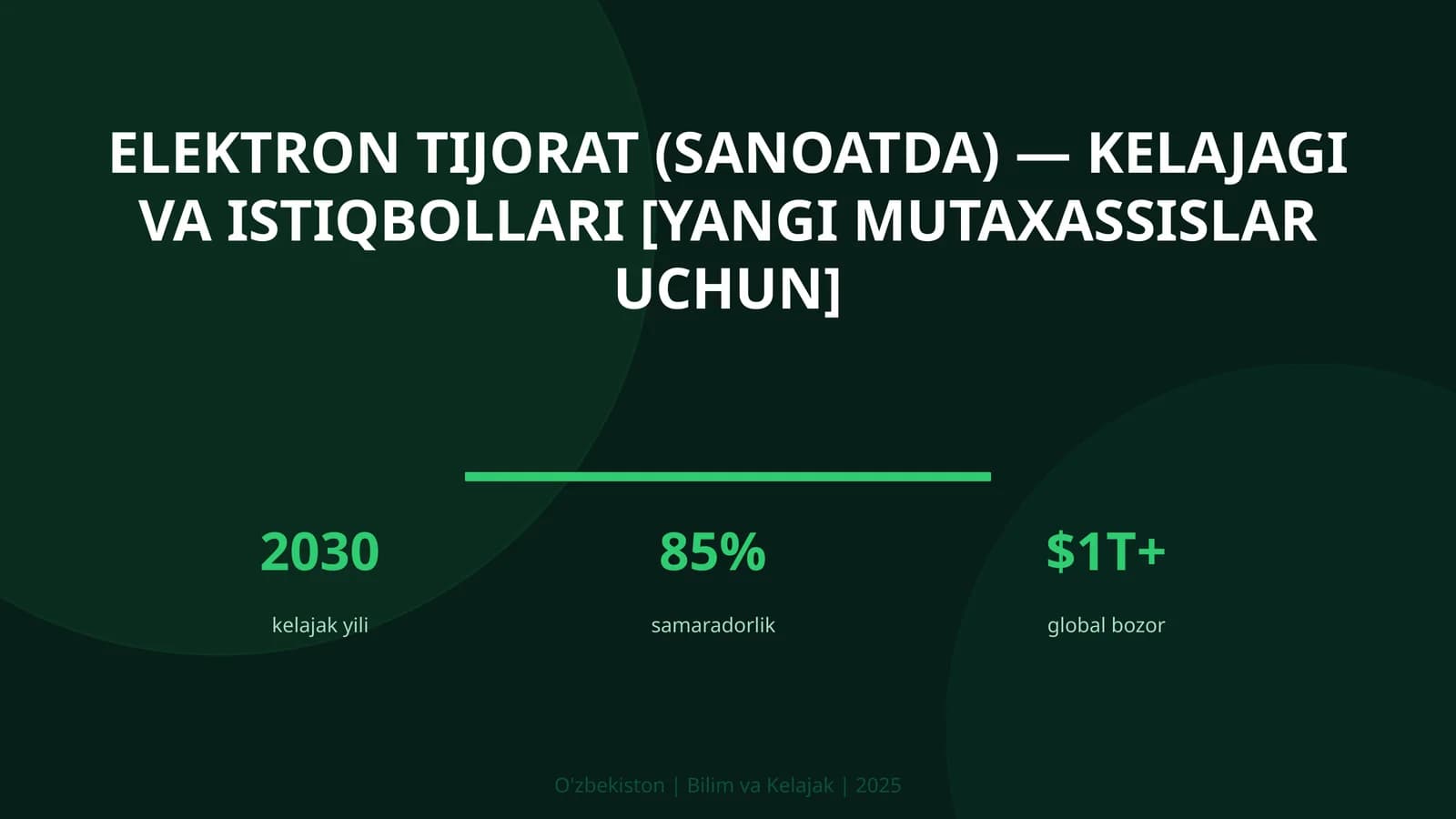 Elektron tijorat (sanoatda) — kelajagi va istiqbollari [yangi mutaxassislar uchun]