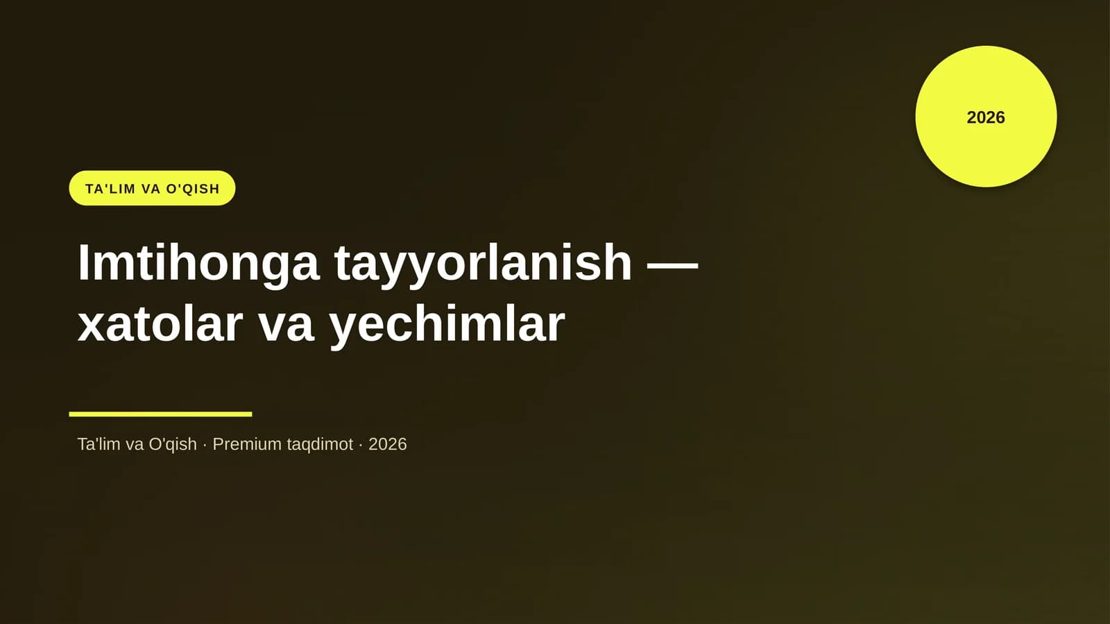 Imtihonga tayyorlanish — xatolar va yechimlar
