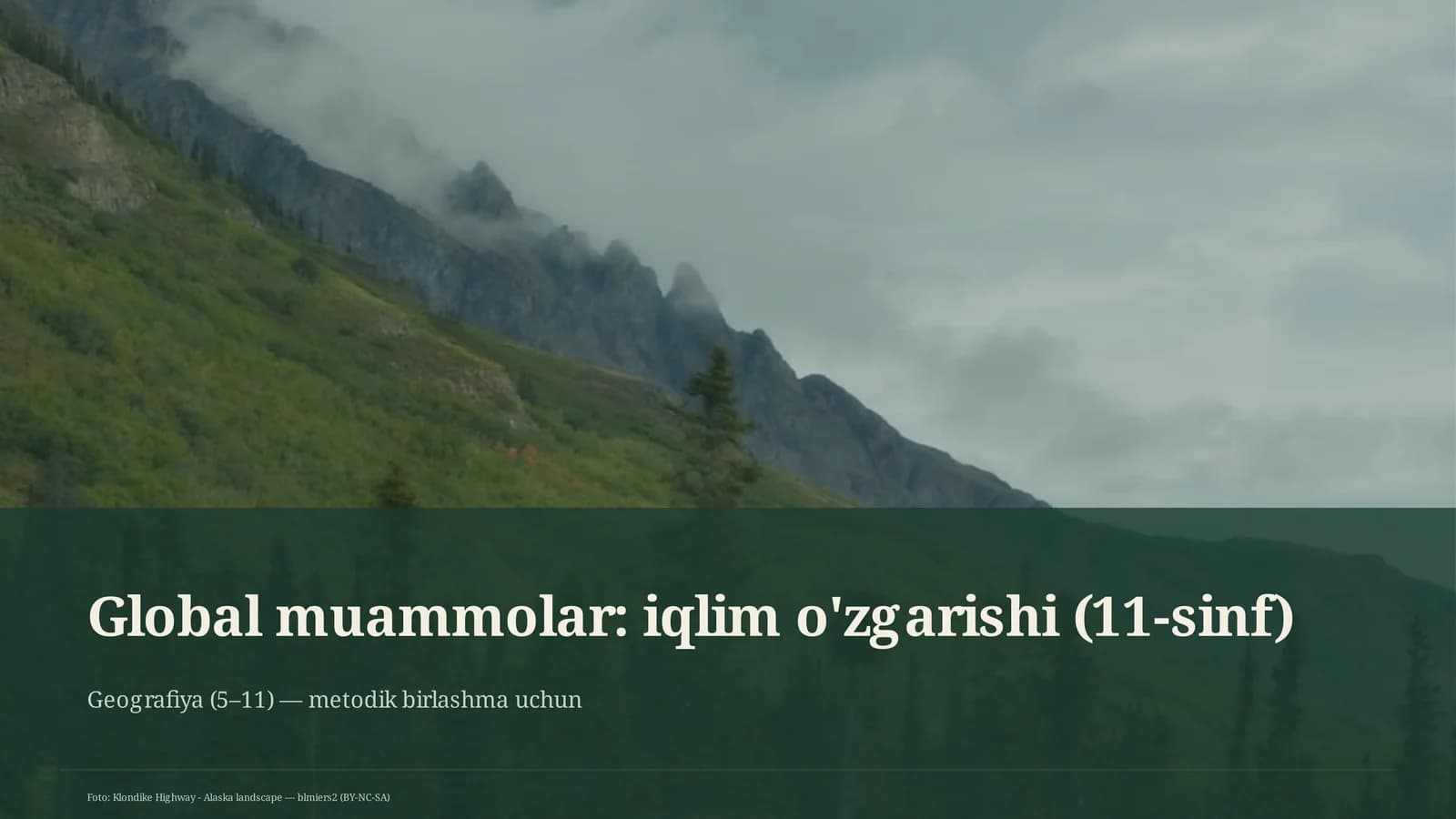 Global muammolar: iqlim o'zgarishi (11-sinf)