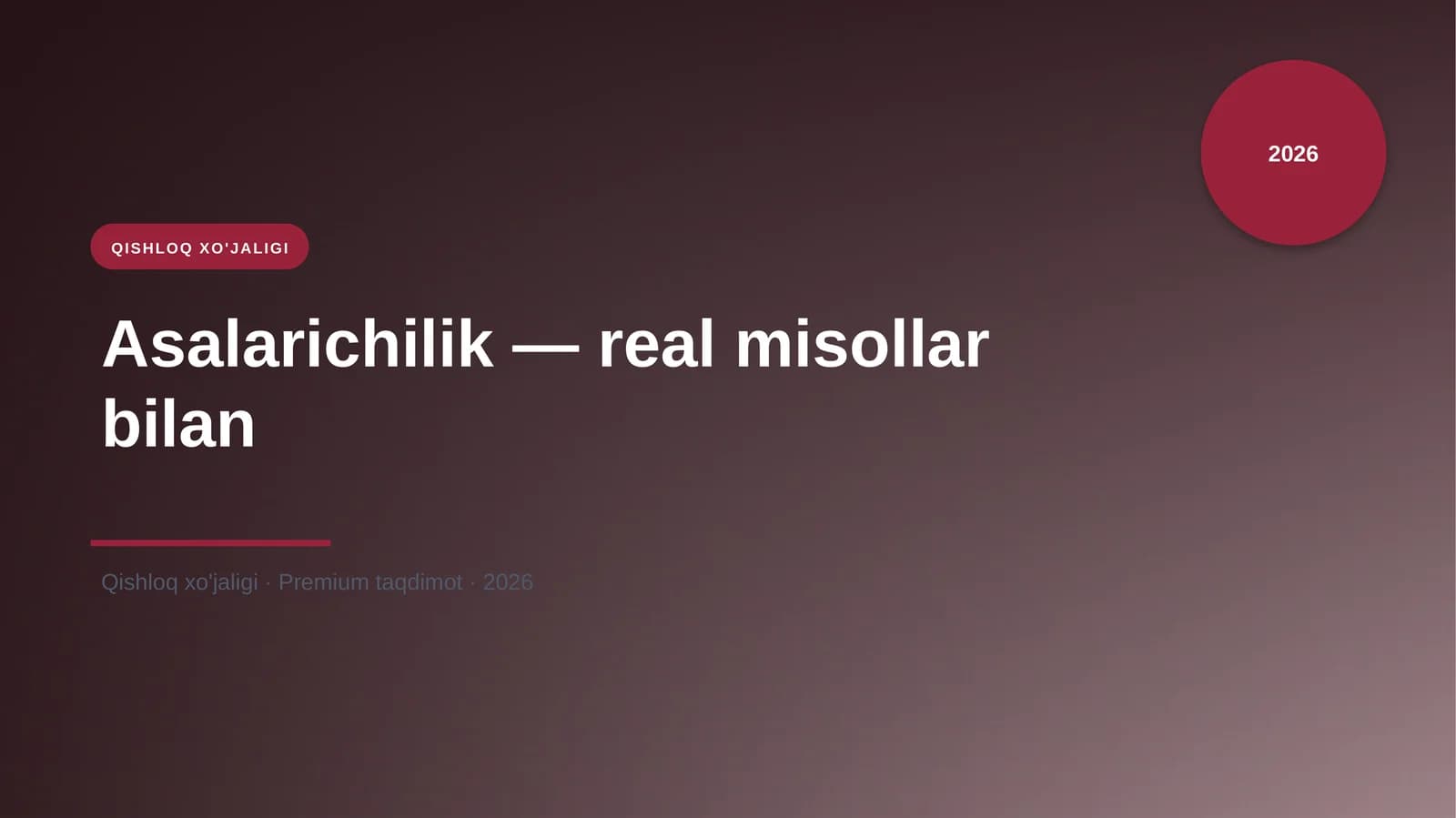 Asalarichilik — real misollar bilan