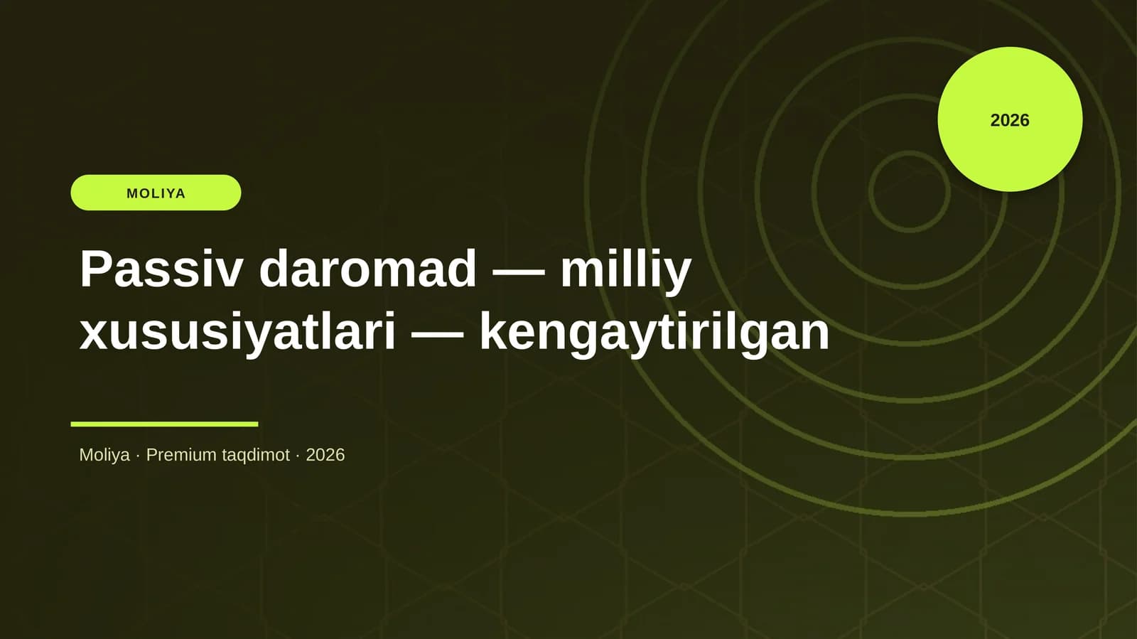 Passiv daromad — milliy xususiyatlari — kengaytirilgan