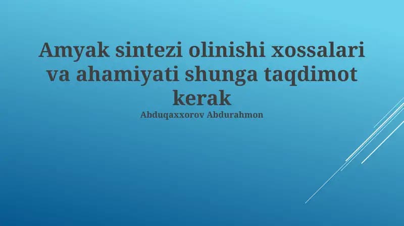 Ammiak sintezi