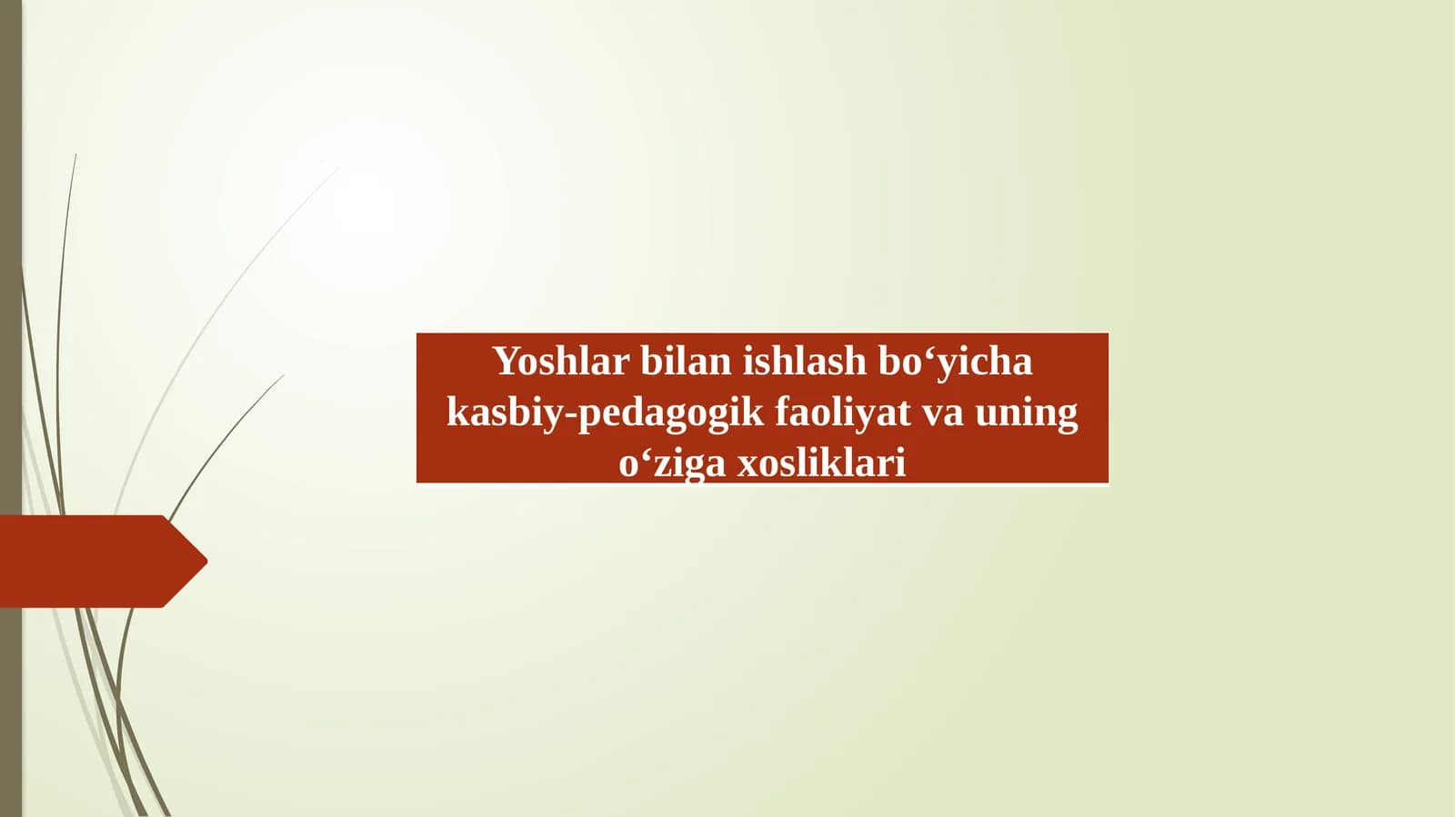 Yoshlar bilan ishlash bo‘yicha kasbiy-pedagogik faoliyat va uning o‘ziga xosliklari