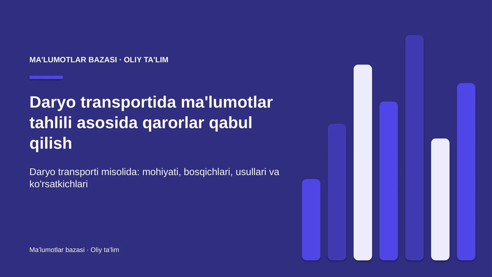 daryo transportida ma'lumotlar tahlili asosida qarorlar qabul qilish 8686