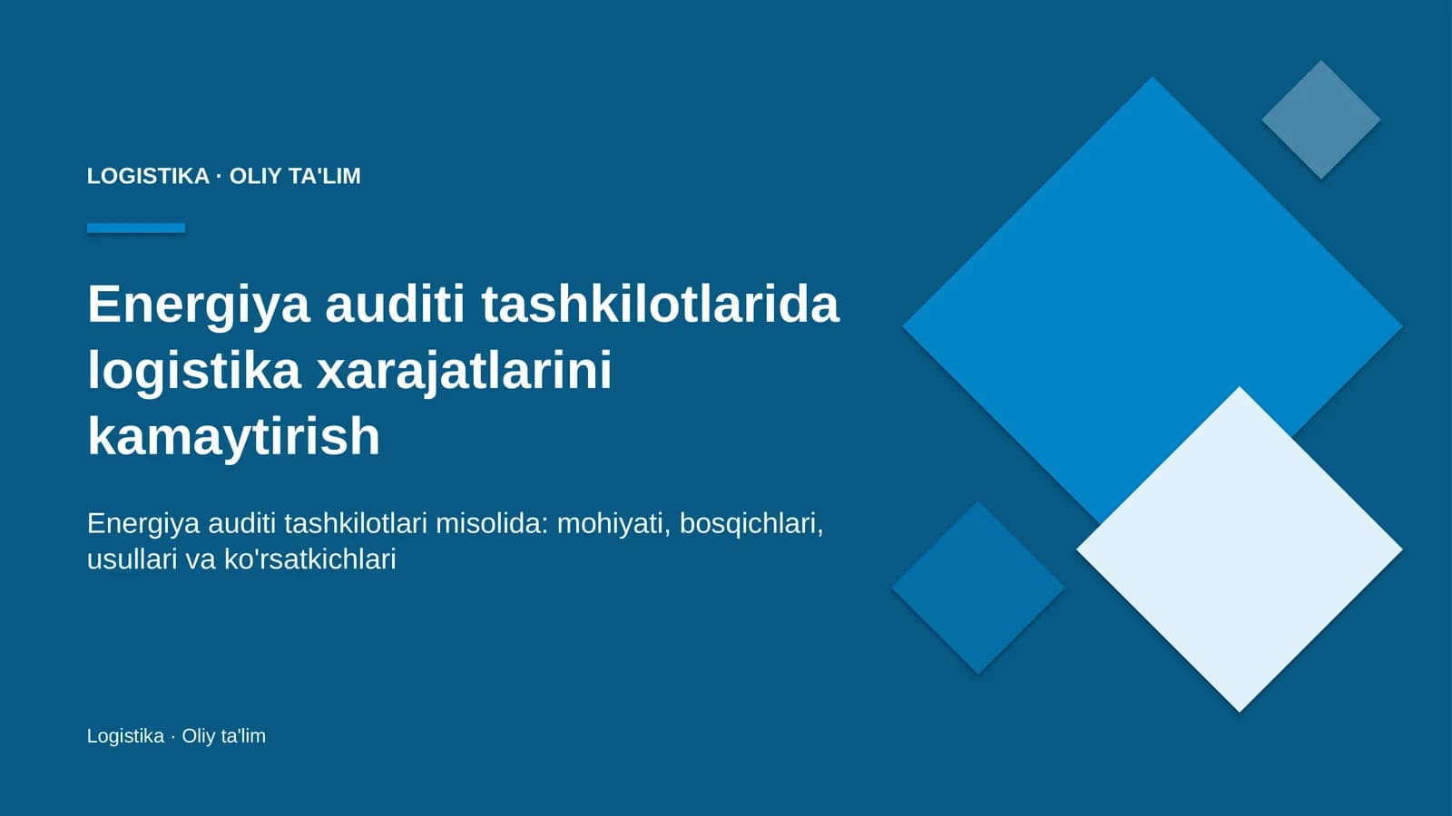 energiya auditi tashkilotlarida logistika xarajatlarini kamaytirish 8385