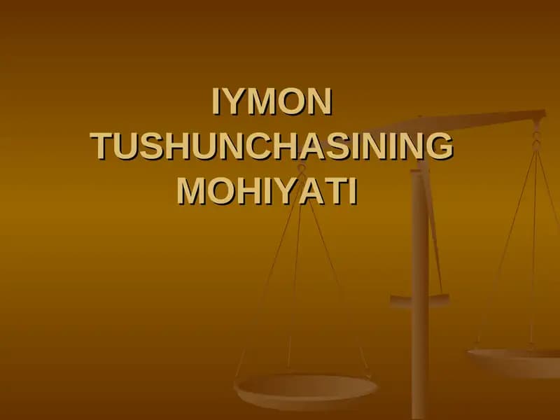IYMON TUSHUNCHASINING MOHIYATI