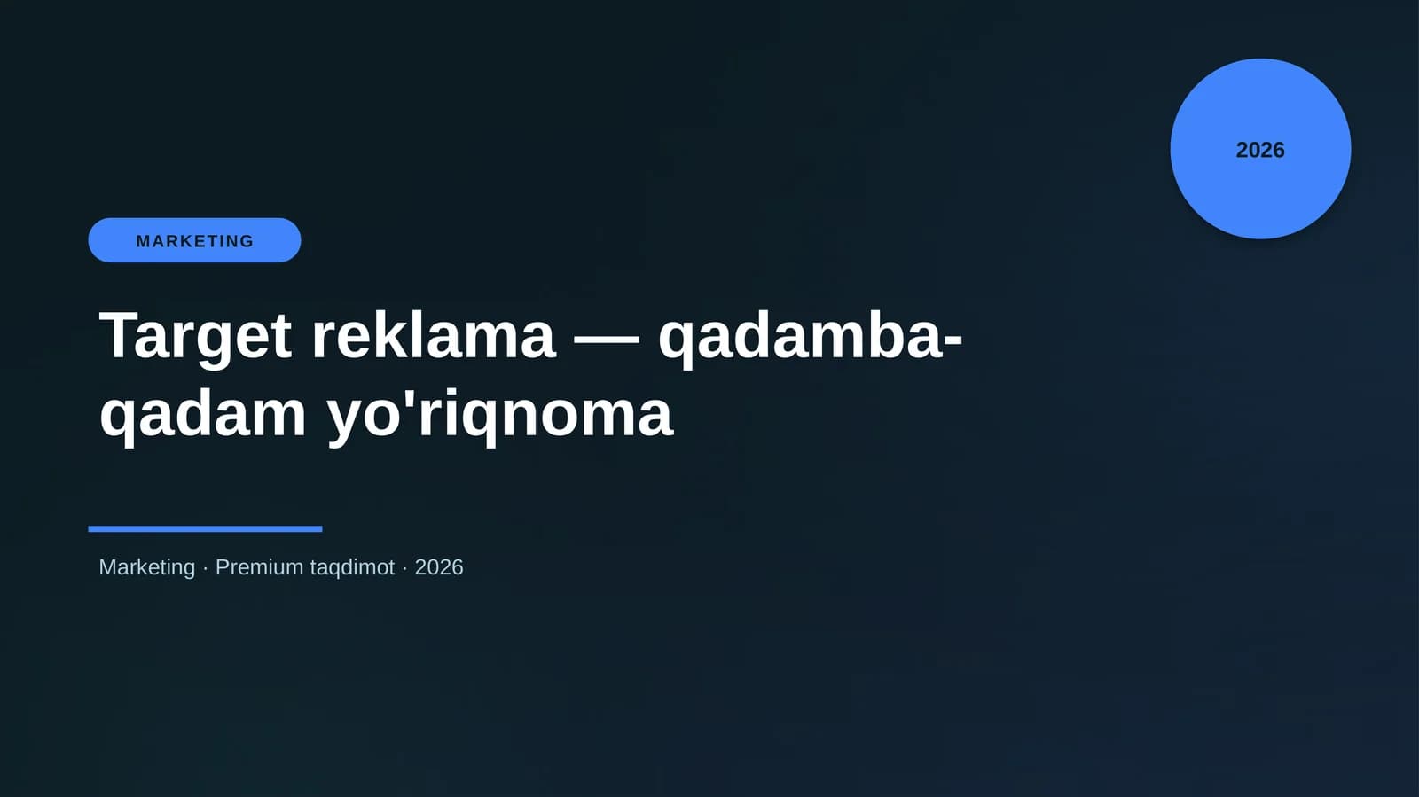 Target reklama — qadamba-qadam yo'riqnoma