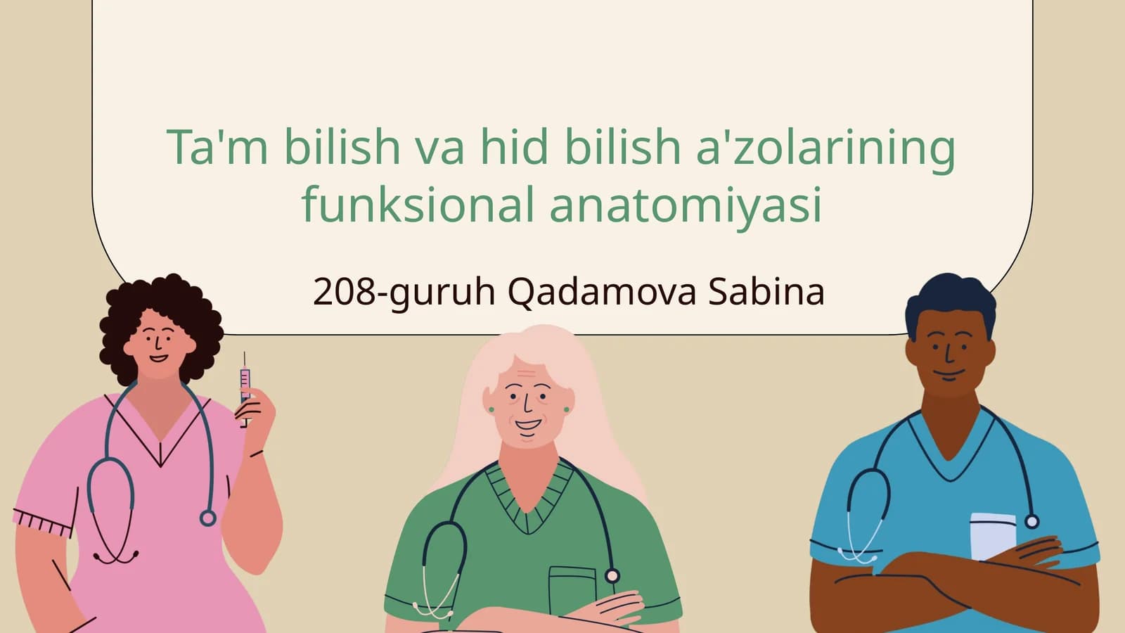 Ta'm bilish va hid bilish a'zolarining funksional anatomiyasi