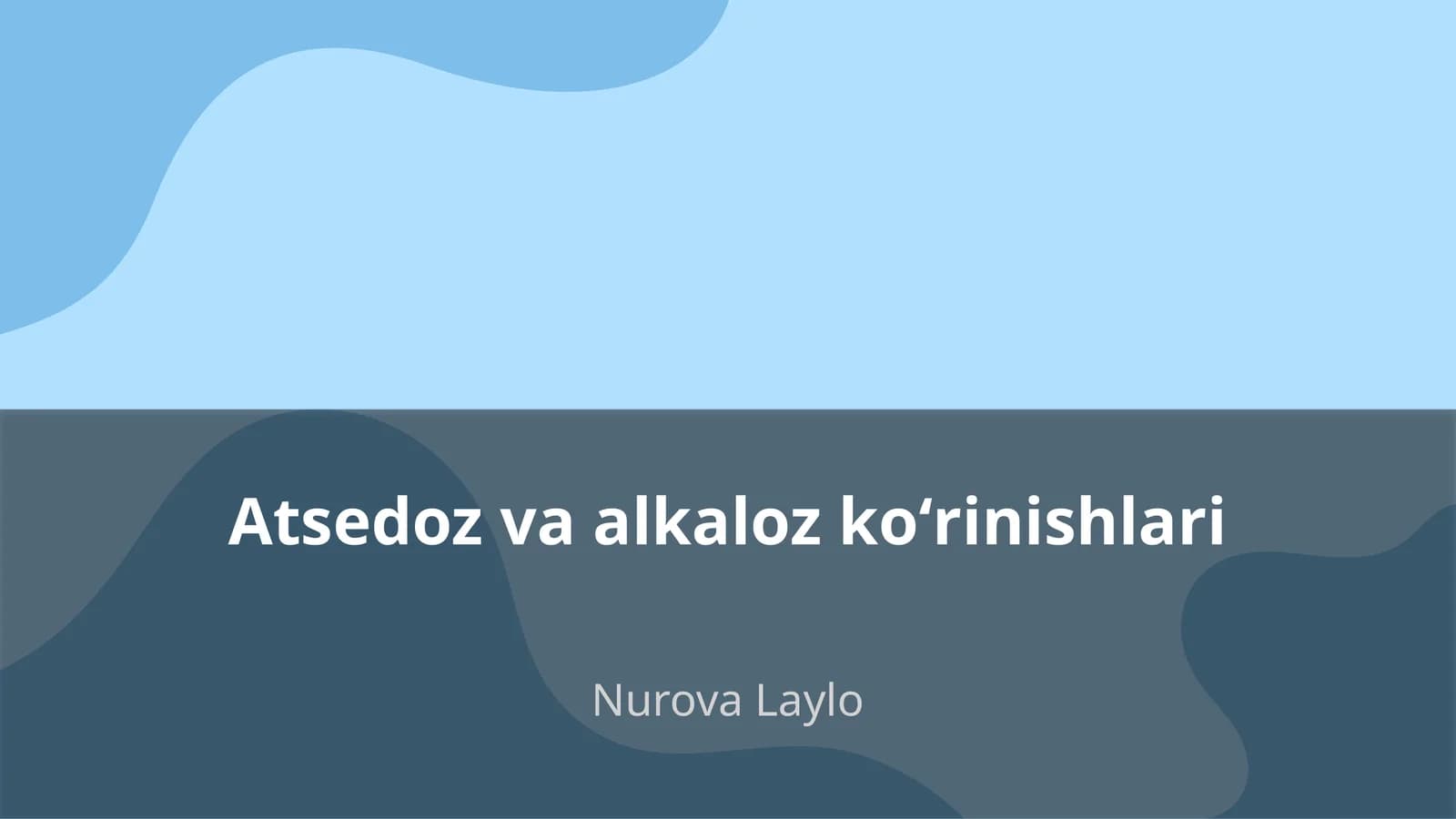 Atsedoz va alkaloz ko'rishlari