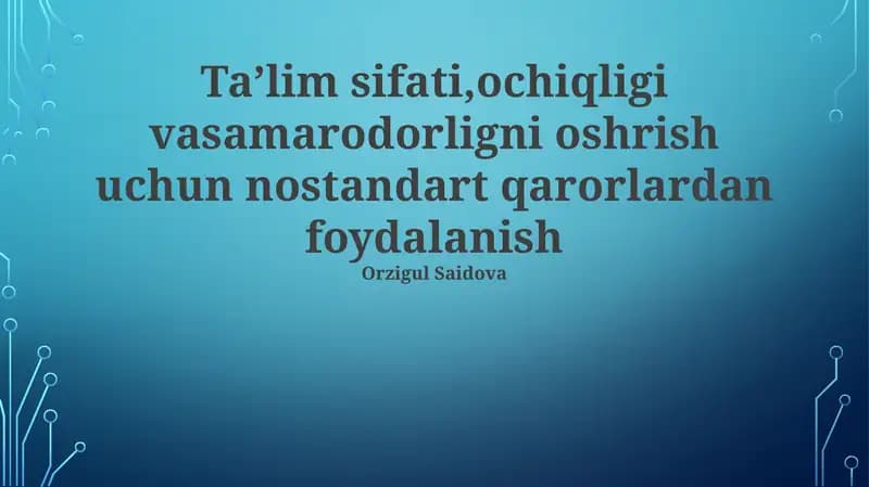 Ta'limda ijtimoiy tarmoqlar