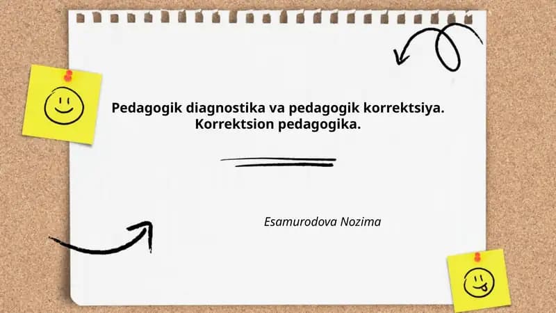 Pedagogik diagnostika va pedagogik korrektsiya