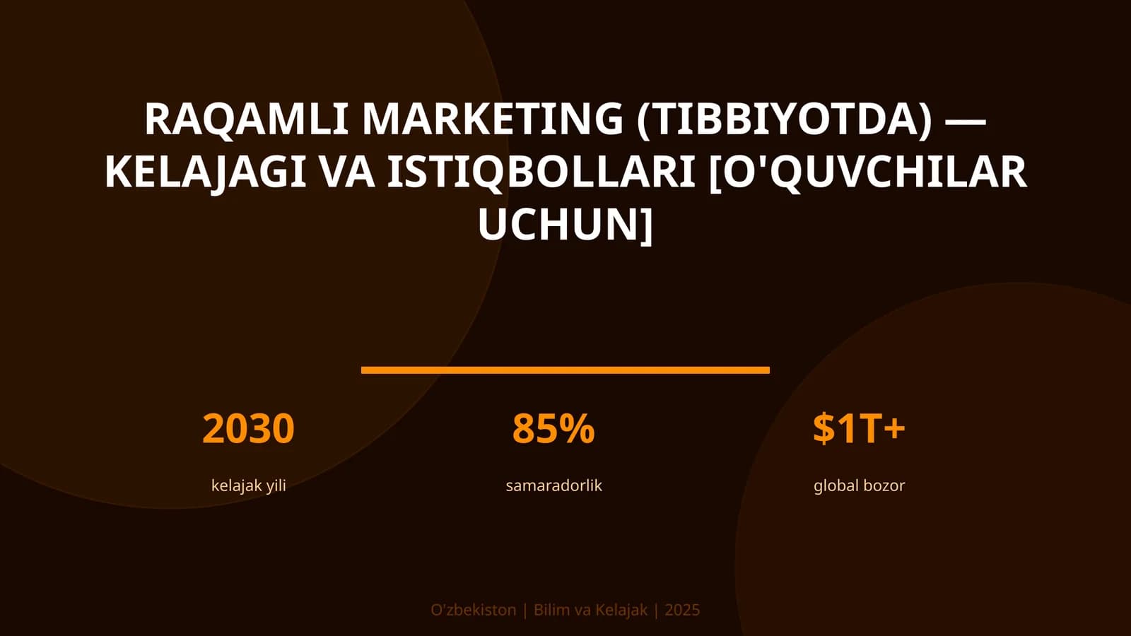 RAQAMLI MARKETING (TIBBIYOTDA) — KELAJAGI VA ISTIQBOLLARI [O'QUVCHILAR UCHUN]