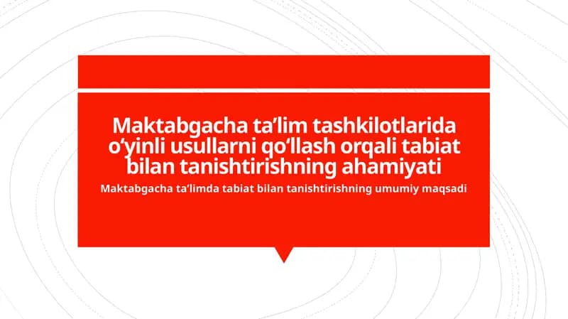 Tabiat bilan tanishtirish