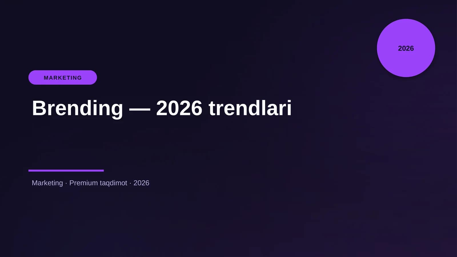 Brending — 2026 trendlari