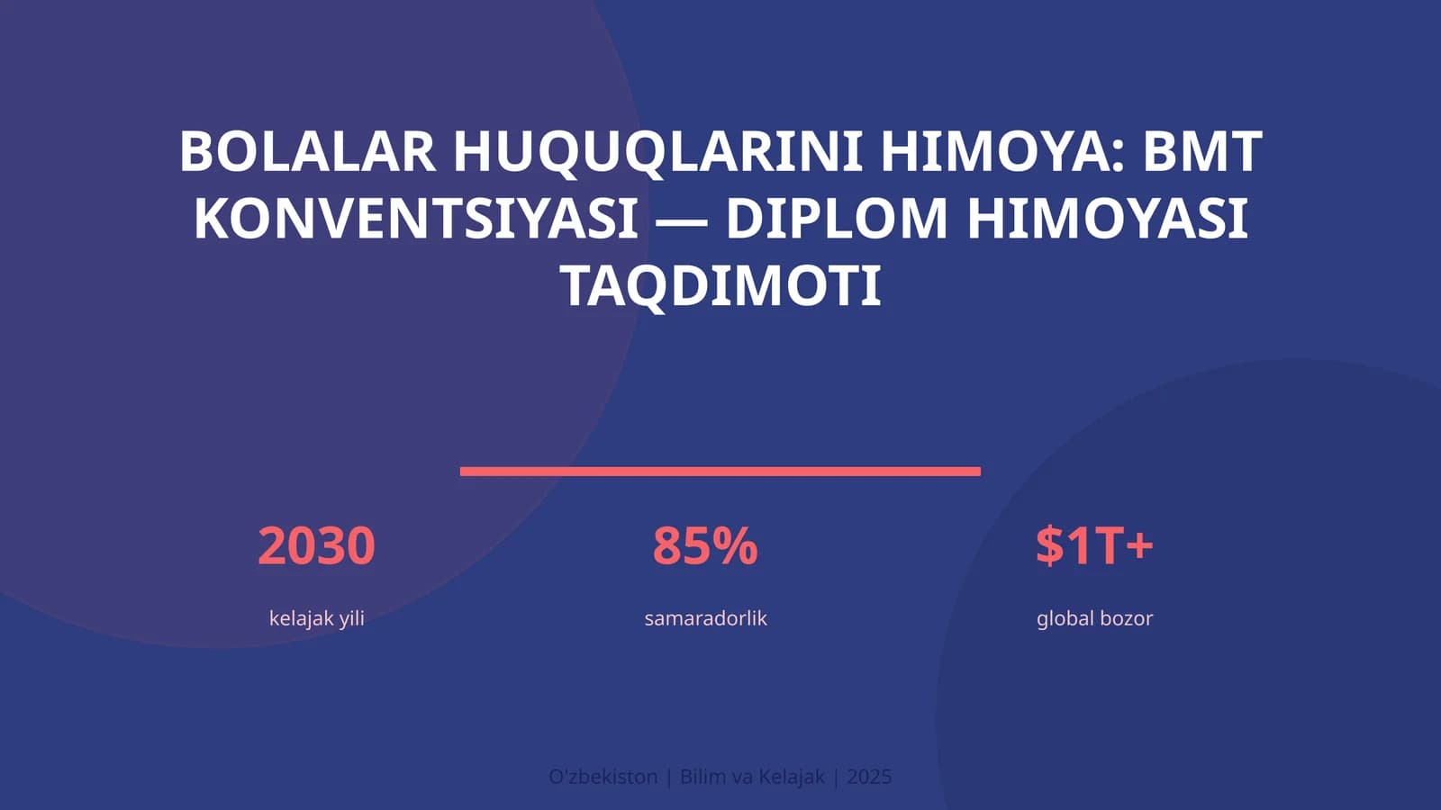 Bolalar huquqlarini himoya: BMT konventsiyasi — diplom himoyasi taqdimoti