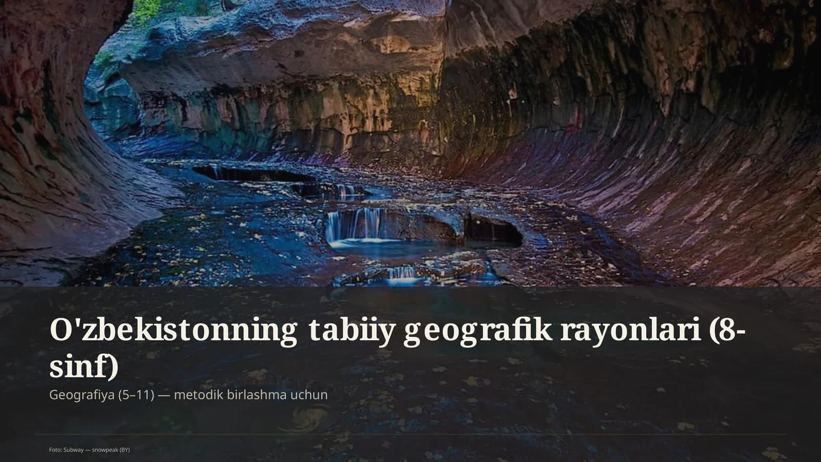 O'zbekistonning tabiiy geografik rayonlari (8-sinf)