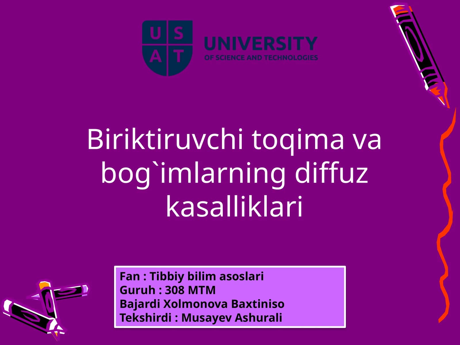 Biriktiruvchi toqima va bog'imlarning diffuz kasalliklari