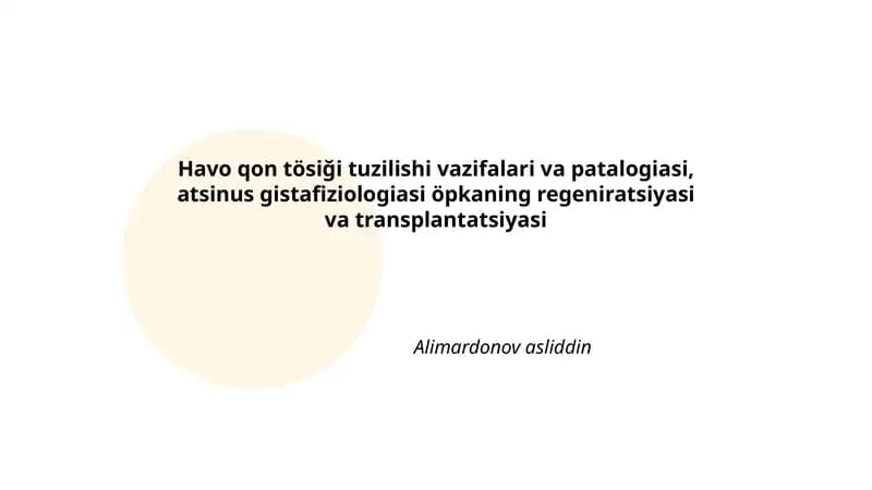 Havo qon to'siğining anatomiyasi