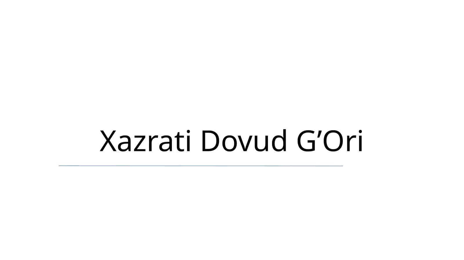 Xazrati Dovud G’Ori