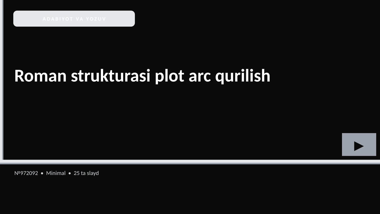 ADABIYOT VA YOZUV
