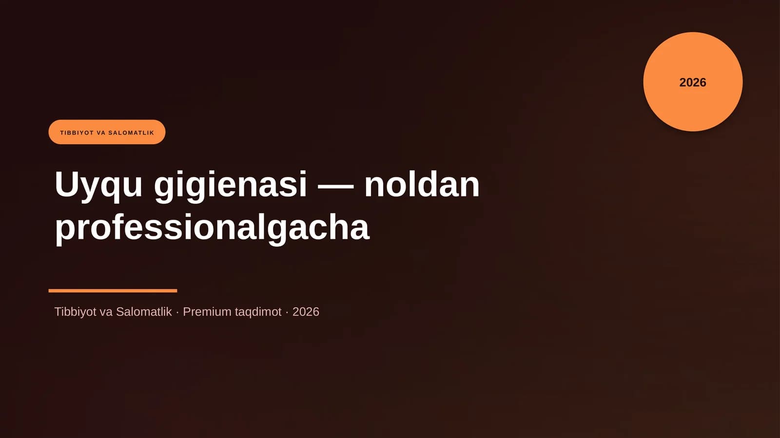 Uyqu gigienasi — noldan professionalgacha