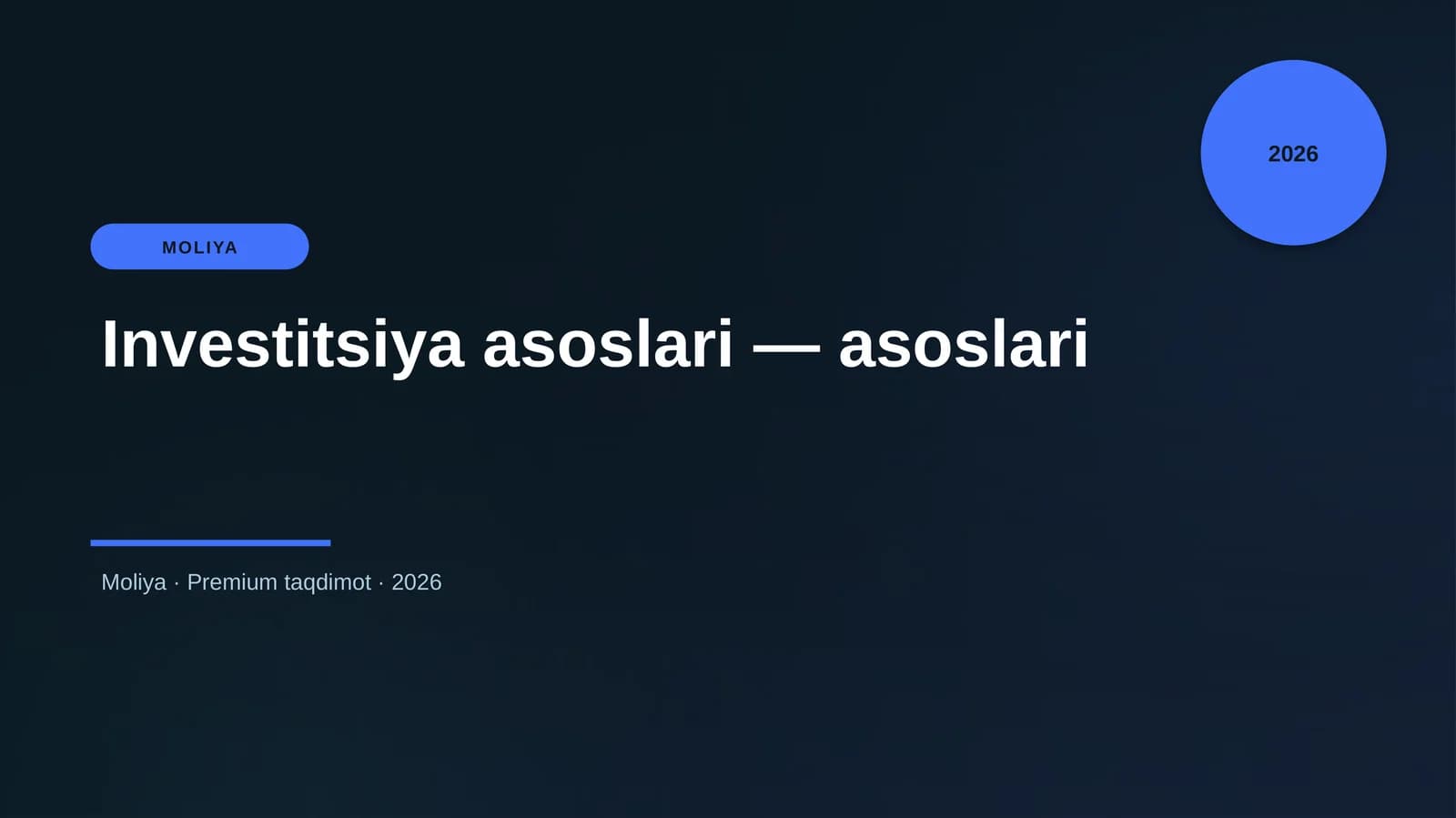 Investitsiya asoslari — asoslari