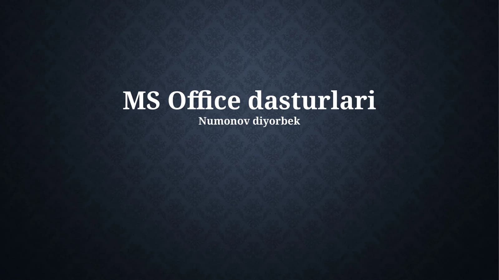 MS Office dasturlari