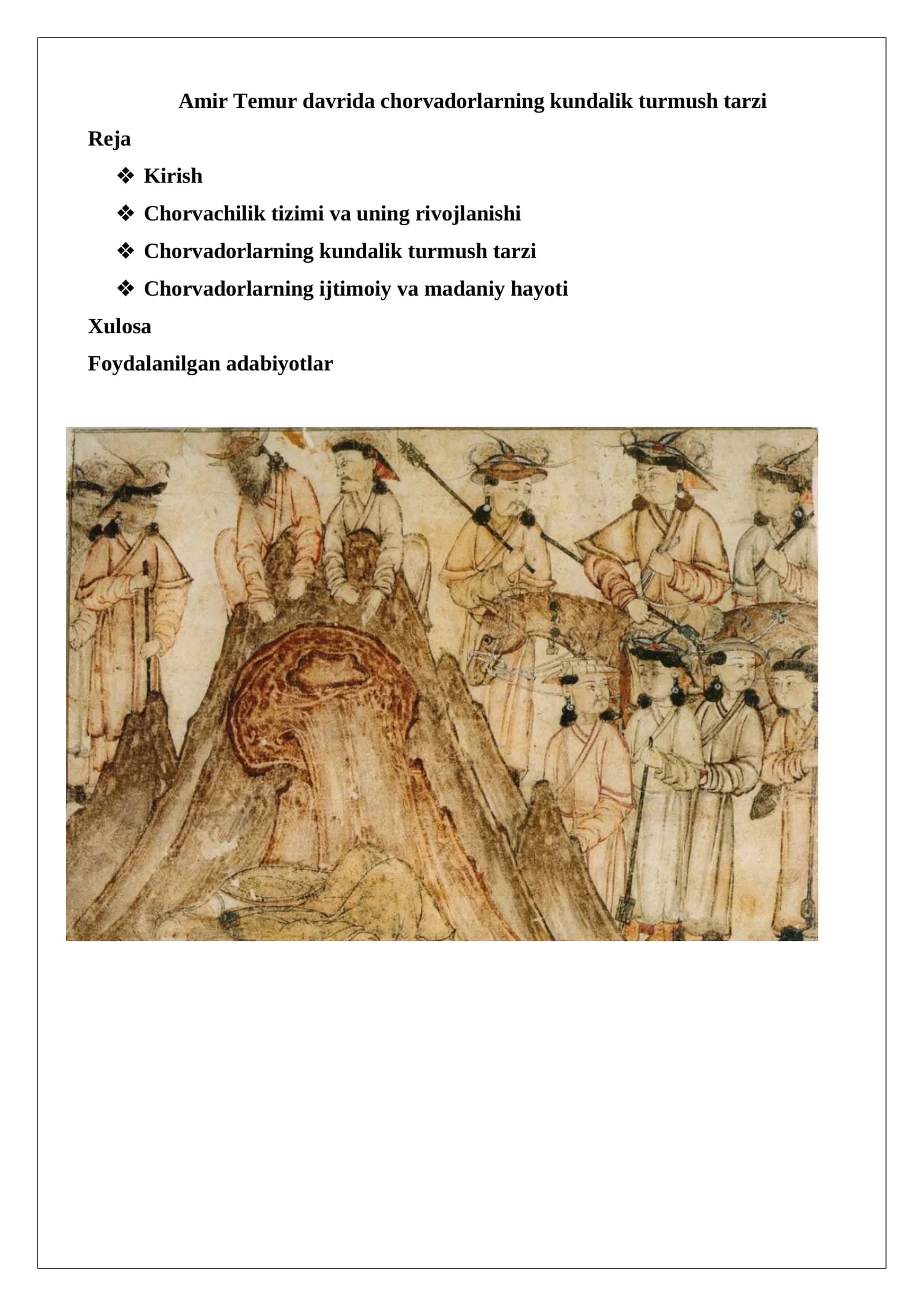 Chorvadorlarning kundalik turmush tarzi