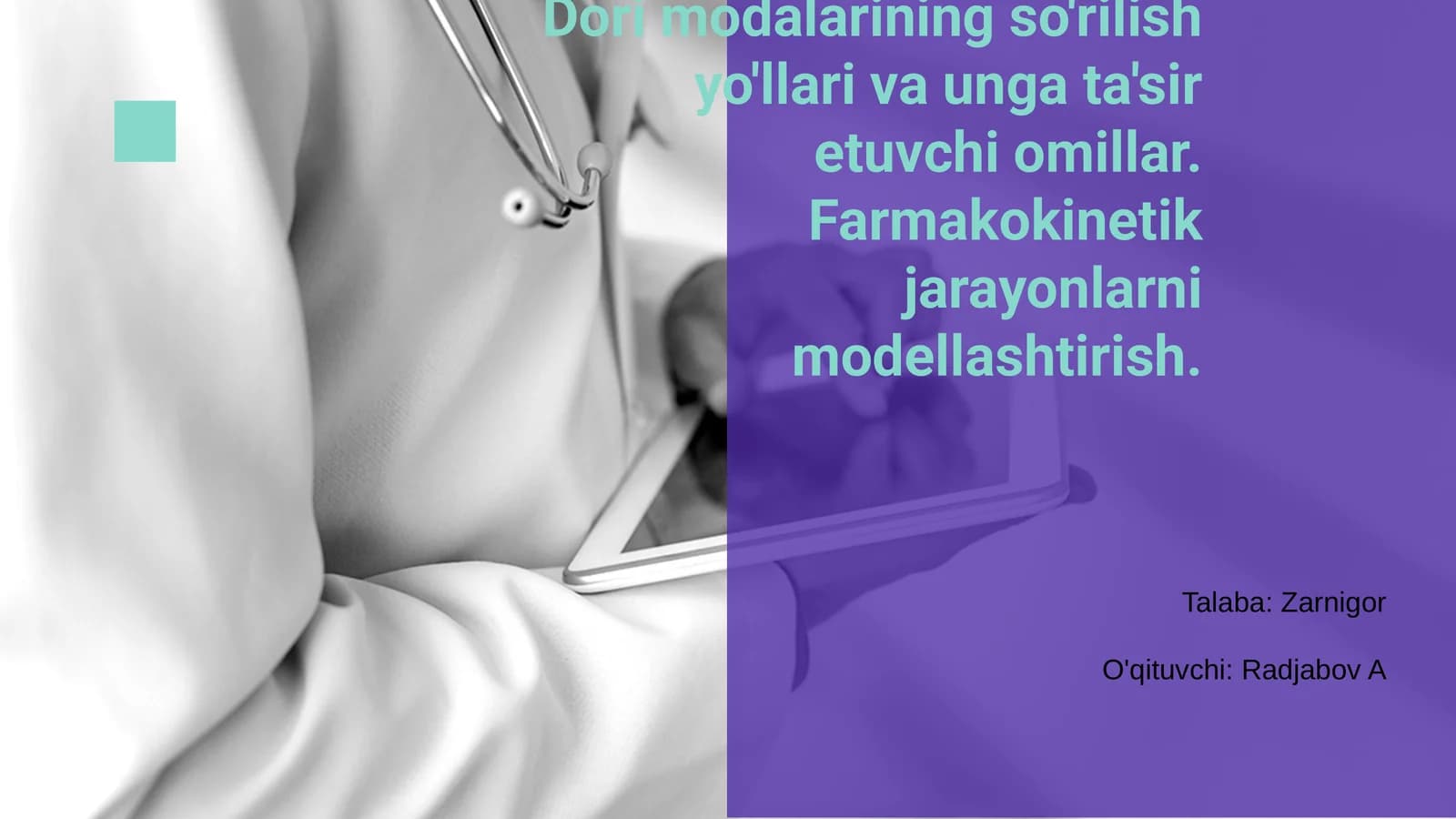 Dori modalarining so'rilish yo'llari va unga ta'sir etuvchi omillar