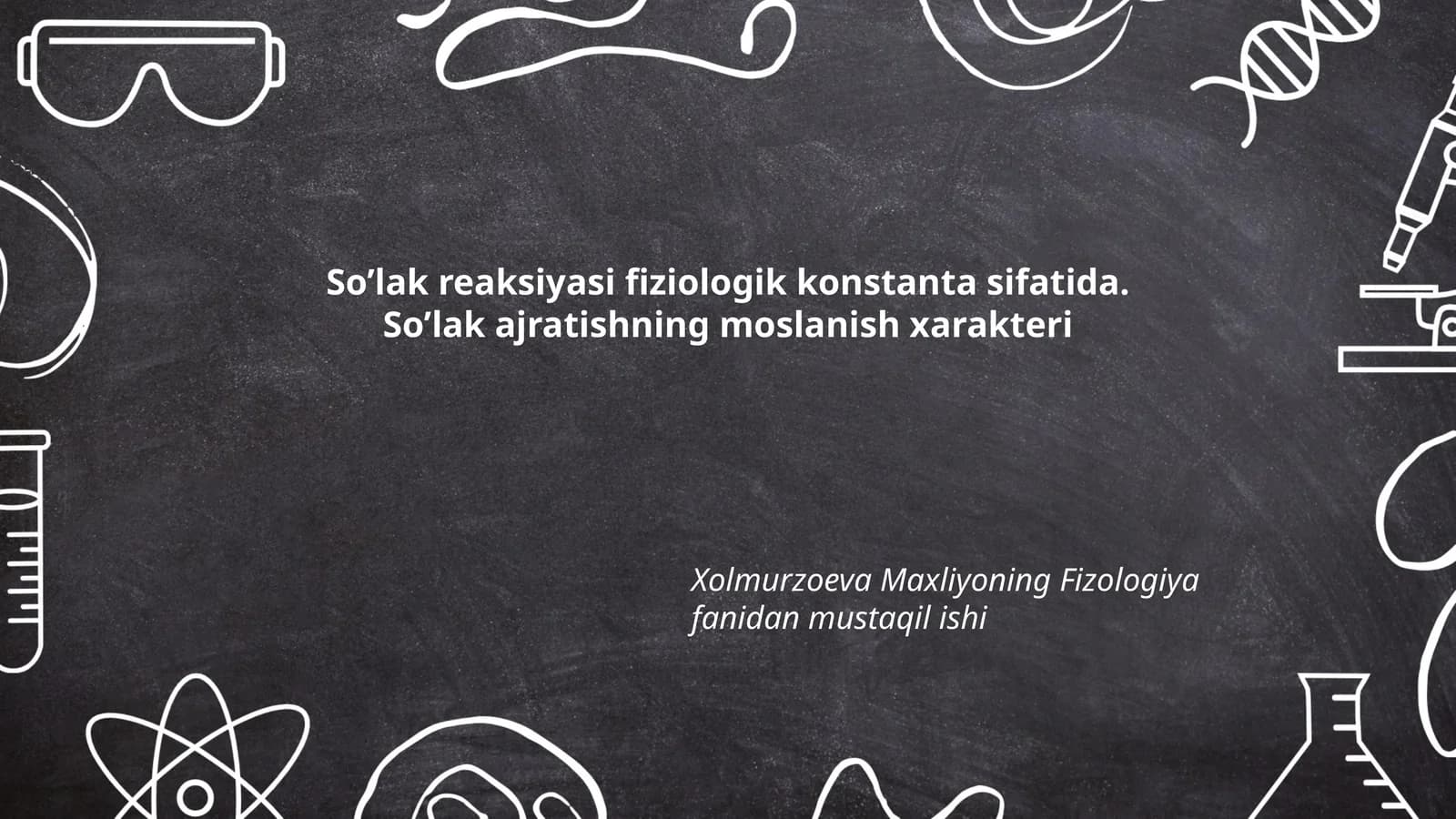 So’lak reaksiyasi fiziologik konstanta sifatida
