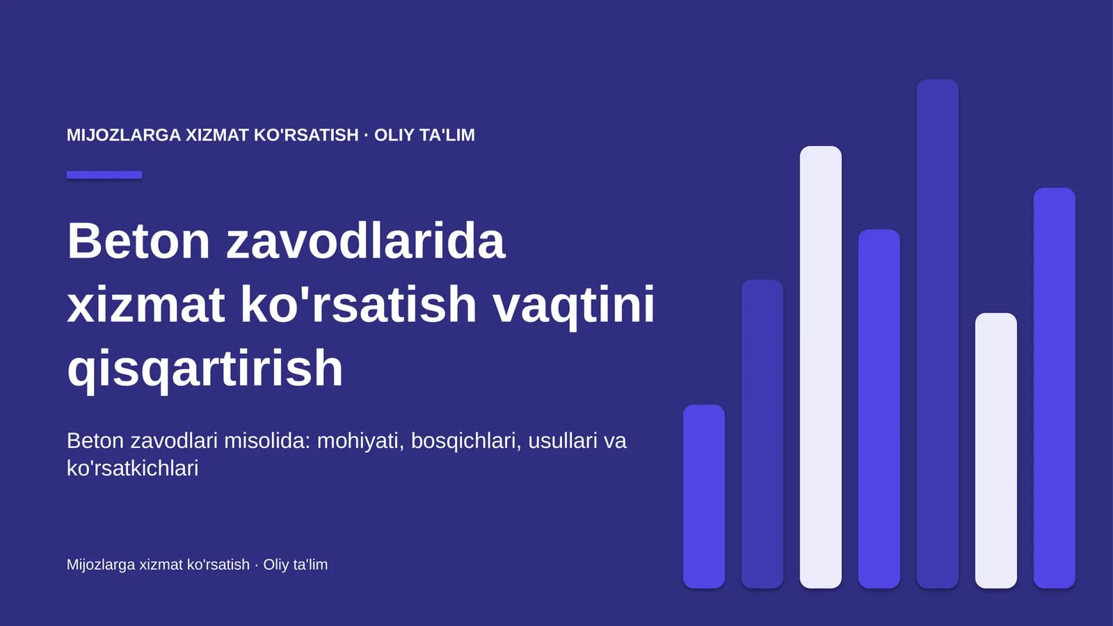 Beton zavodlarida xizmat ko'rsatish vaqtini qisqartirish