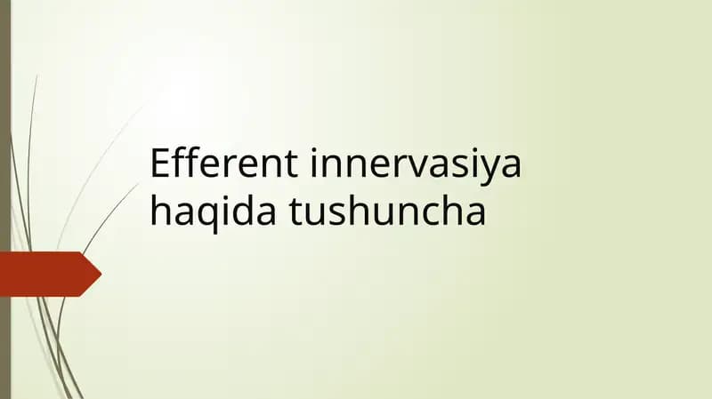 Efferent innervasiya haqida tushuncha
