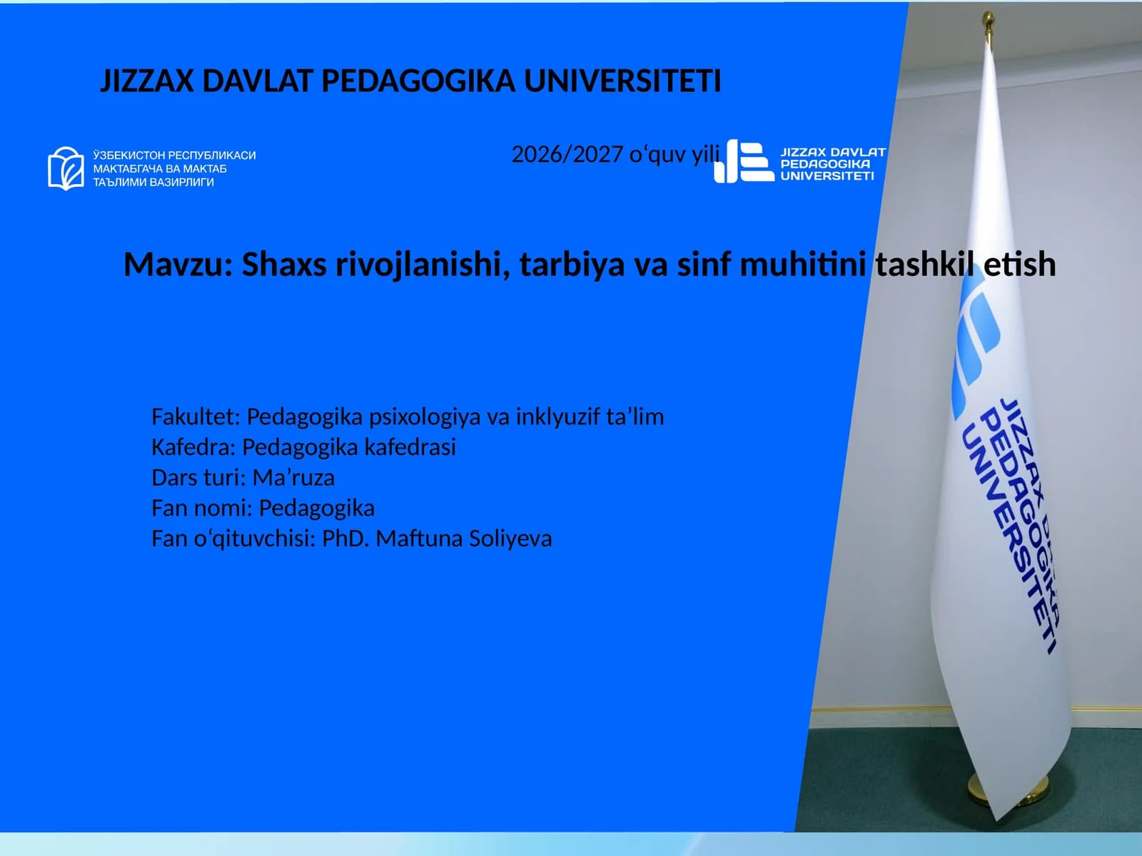 Shaxs rivojlanishiga taqdimot