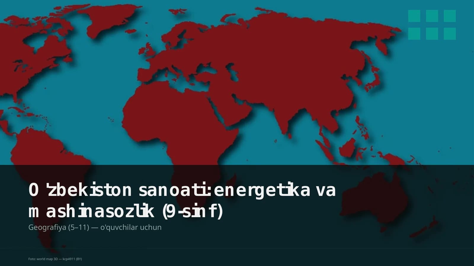O'zbekiston sanoati: energetika va mashinasozlik (9-sinf)
