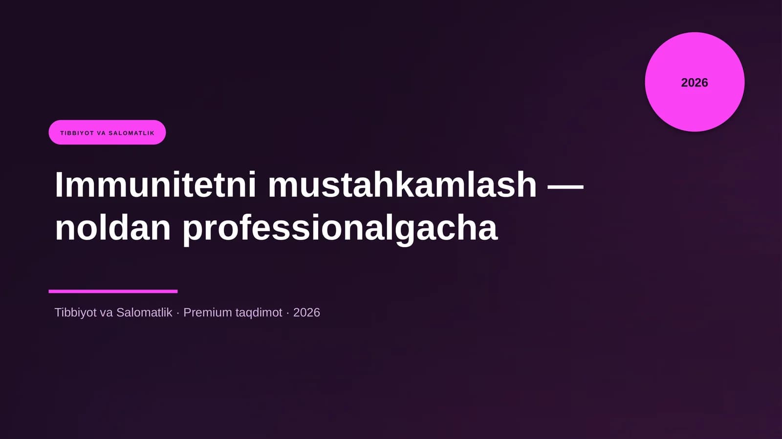 Immunitetni mustahkamlash — noldan professionalgacha