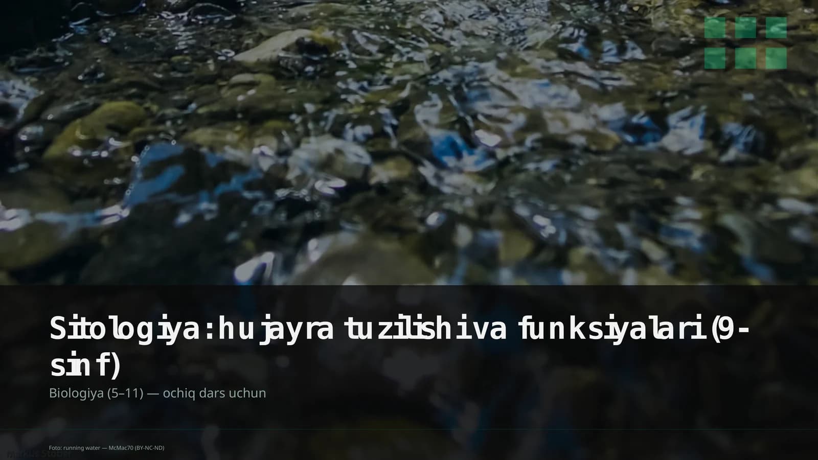 Sitologiya: hujayra tuzilishi va funksiyalari (9-sinf)