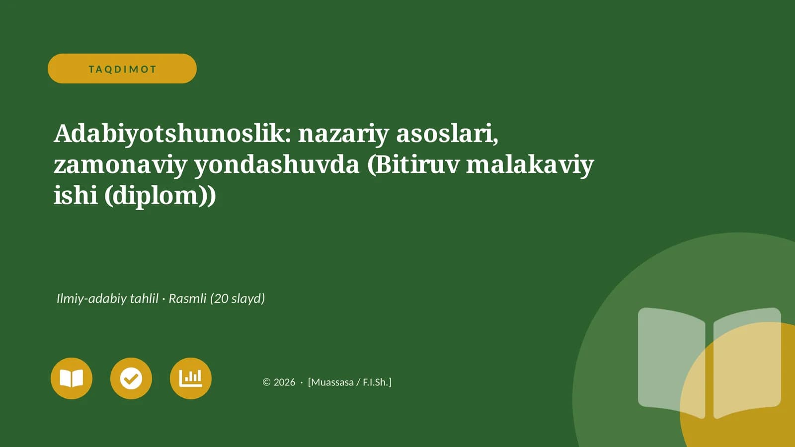 Adabiyotshunoslik: nazariy asoslari, zamonaviy yondashuvda (Bitiruv malakaviy ishi (diplom))
