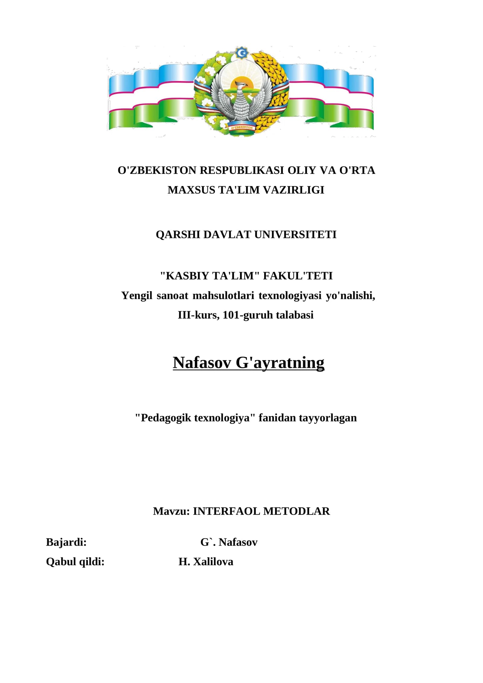 INTERFAOL METODLAR