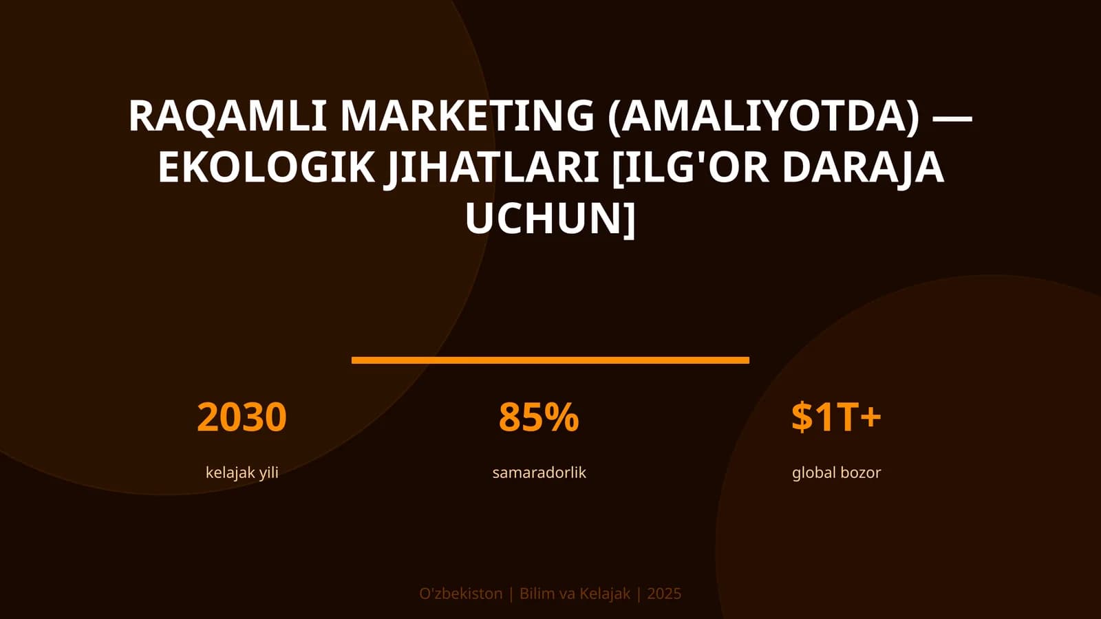 Raqamli marketing (amaliyotda) — ekologik jihatlari [ilg'or daraja uchun]
