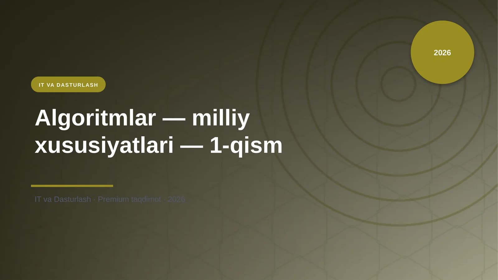 Algoritmlar — milliy xususiyatlari — 1-qism