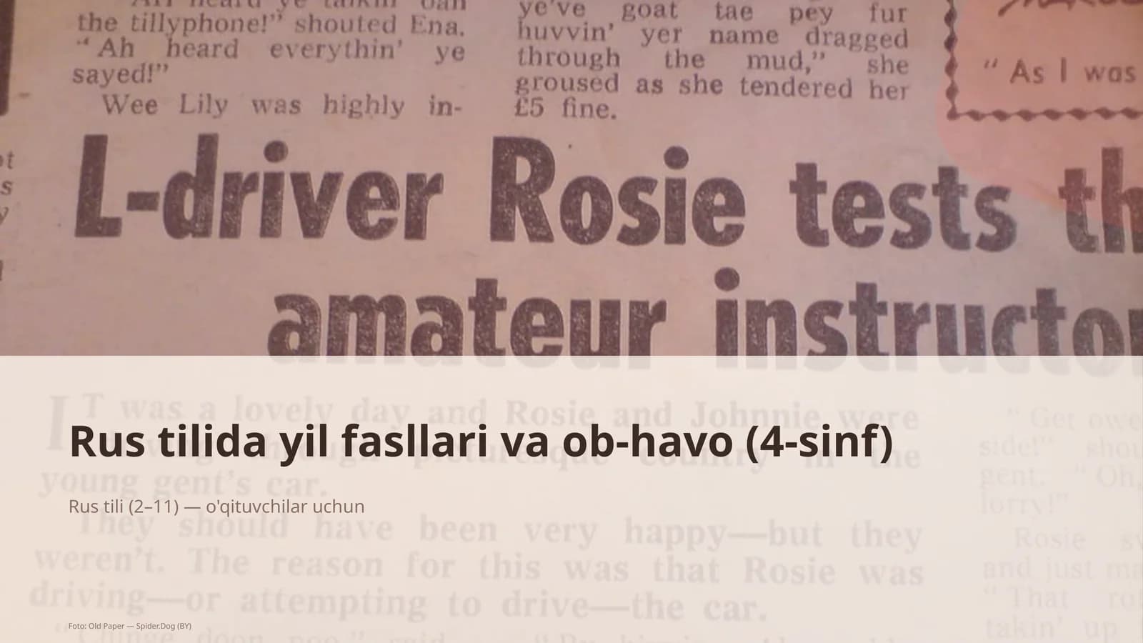 Rus tilida yil fasllari va ob-havo (4-sinf)