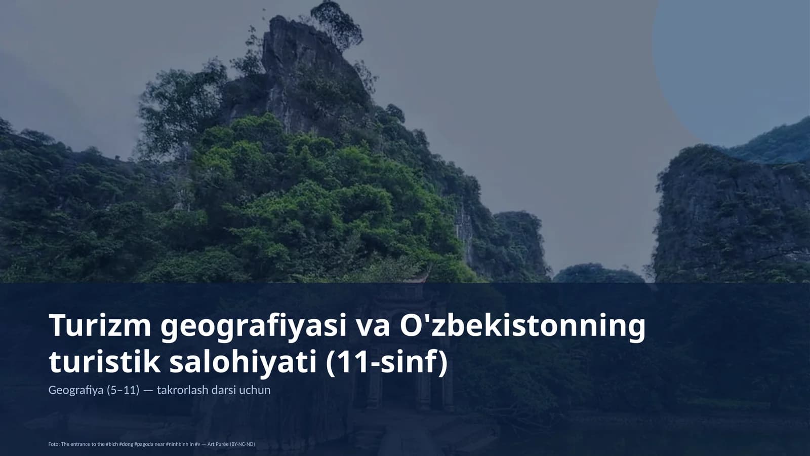 Turizm geografiyasi va O'zbekistonning turistik salohiyati (11-sinf)